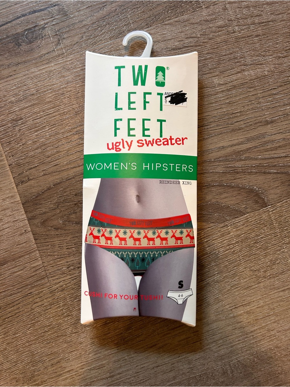 Two Left Feet Panties Womens Size S Multicolor Hipster Reindeer Xing